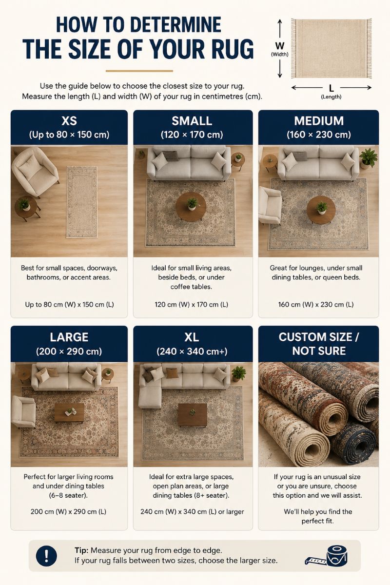 Amega Cleaning Rug Sizes